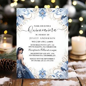 Us Ombre ivory Ice Sky Gold Royal Blue Quinceanera