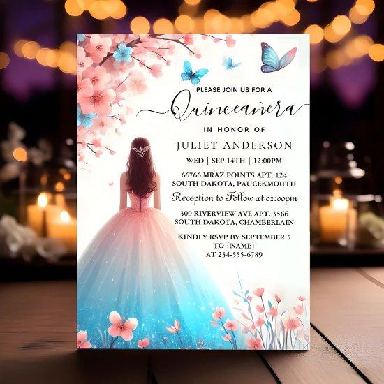 Us Wood Tree Pink Girly Cherry Blossom Quinceanera