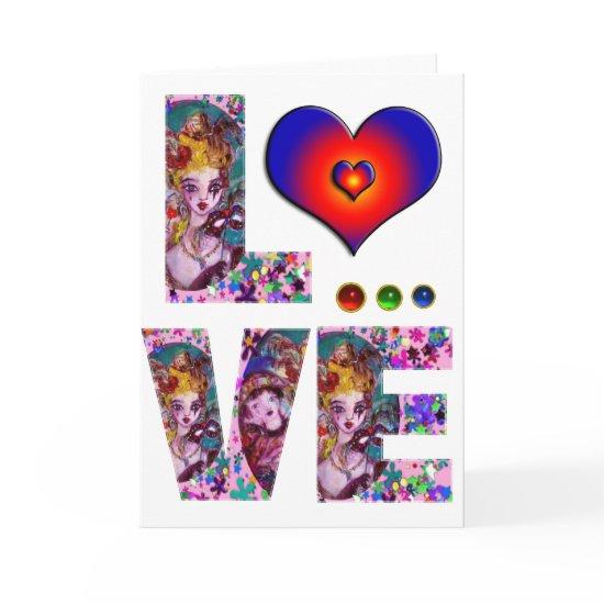 VALENTINE LOVE  VENETIAN MASQUERADE HOLIDAY CARD