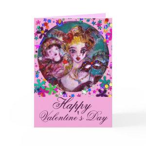 VALENTINE VENETIAN MASQUERADE CONFETTI HOLIDAY CARD