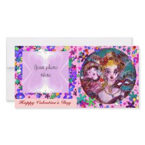 VALENTINE VENETIAN MASQUERADE MASKS AND CONFETTI HOLIDAY CARD