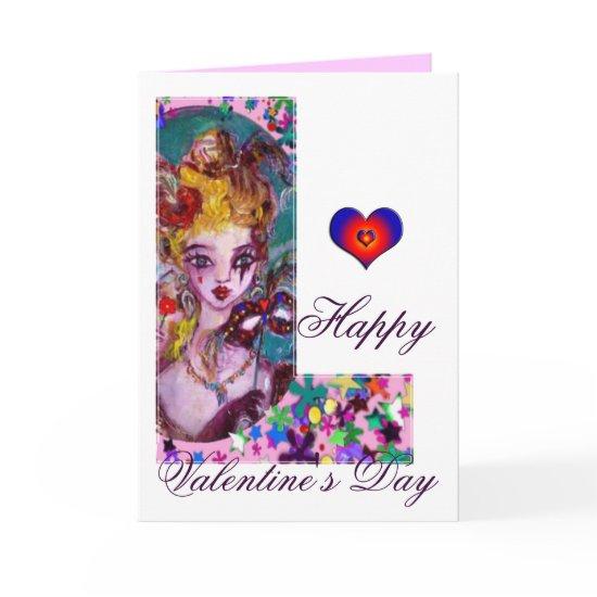 VALENTINE VENETIAN MASQUERADE MONOGRAM L LETTER HOLIDAY CARD