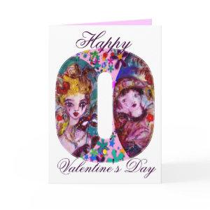 VALENTINE VENETIAN MASQUERADE MONOGRAM O LETTER HOLIDAY CARD