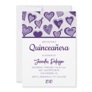 Valentines day quinceanera  heart purple