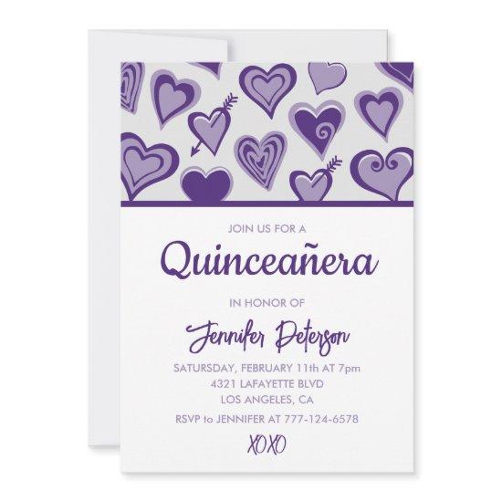 Valentines day quinceanera  heart purple