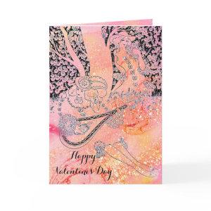 VALENTINE'S DAY ROMANCE,ROMANTIC LOVERS IN NATURE HOLIDAY CARD