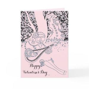VALENTINE'S DAY ROMANCE,ROMANTIC LOVERS IN NATURE HOLIDAY CARD