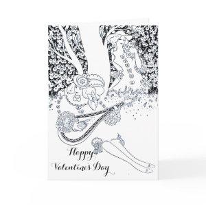 VALENTINE'S DAY ROMANCE,ROMANTIC LOVERS IN NATURE HOLIDAY CARD