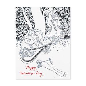 VALENTINE'S DAY ROMANCE,ROMANTIC LOVERS IN NATURE HOLIDAY POSTCARD
