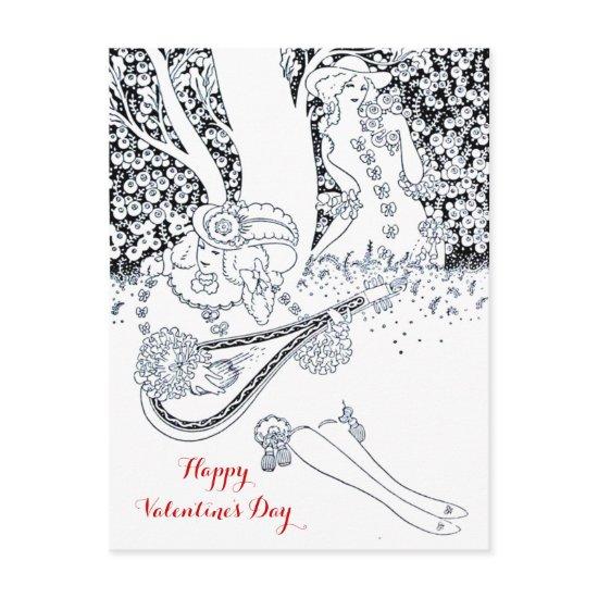 VALENTINE'S DAY ROMANCE,ROMANTIC LOVERS IN NATURE HOLIDAY POSTCARD