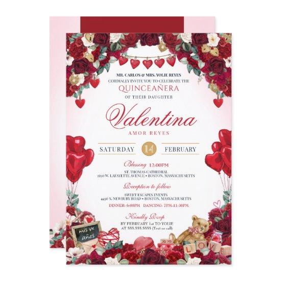 Valentine's Day Sweet 15 Birthday Quinceanera