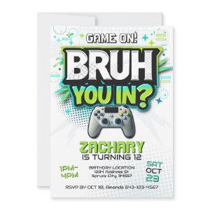 Video Game Party Gamer Invite