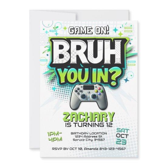 Video Game Party Gamer Invite