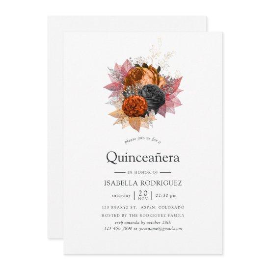 Vintage Autumn Floral Bouquet Quinceañera