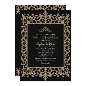 Vintage Black Gold Princess Tiara Quinceañera