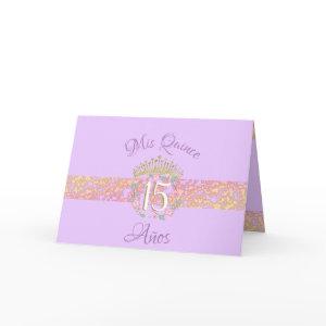 Vintage Boho Lilac and Gold Quinceañera Spanish