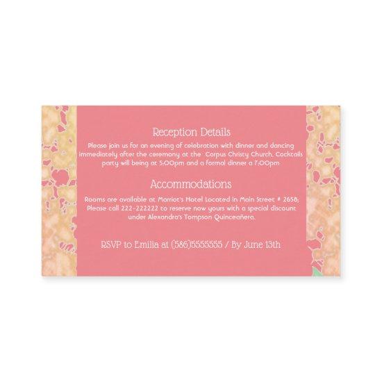 Vintage Boho Rose Gold Rustic Quinceañera Spanish  Enclosure Card