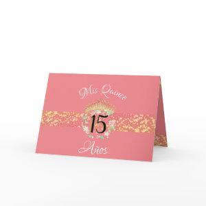 Vintage Boho Rose Gold Rustic Quinceañera Spanish