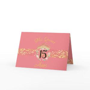 Vintage Boho Rose Gold Rustic Quinceañera Spanish