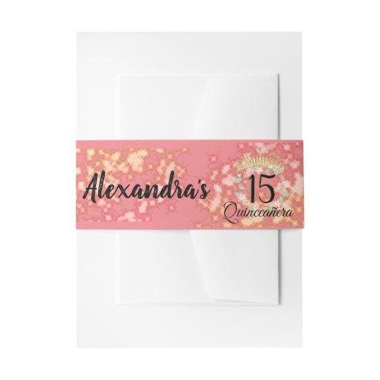 Vintage Boho Rose Gold Rustic Quinceañera Spanish  Belly Band