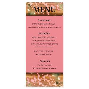 Vintage Boho Rose Gold Rustic Quinceañera Spanish  Menu