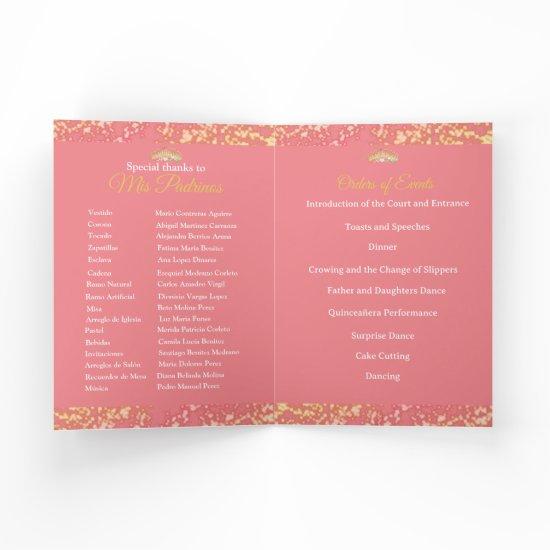 Vintage Boho Rose Gold Rustic Quinceañera Spanish Program