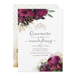 Vintage Burgundy - Marsala and Gold Quinceañera