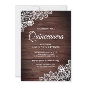 Vintage Country Rustic Wood Lace Quinceanera