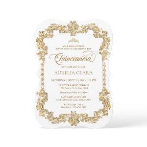 Vintage Elegant White Gold Tiara Quinceanera
