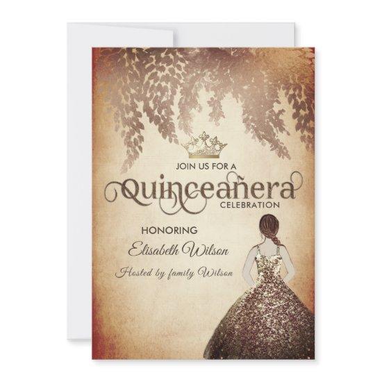 Vintage elegant wisteria  gold tiara Quinceañera
