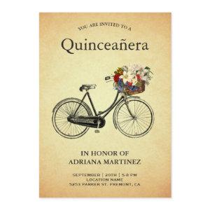 Vintage Floral Bicycle 15th Birthday Quinceanera