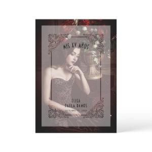 Vintage Flourish Vellum Effect Mis XV Años Photo