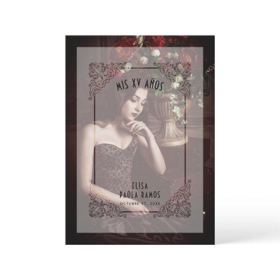 Vintage Flourish Vellum Effect Mis XV Años Photo