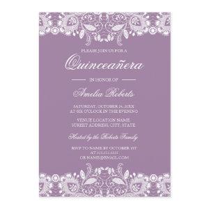 Vintage Lace Purple Quinceanera