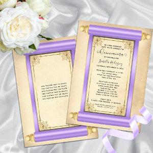 Vintage Lilac Gold Scroll Elegant Quinceañera