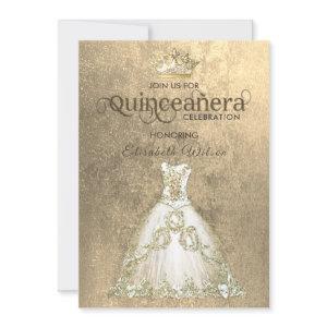 Vintage luxury dress gold tiara Quinceañera