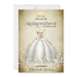 Vintage luxury sparkling dress tiara Quinceañera