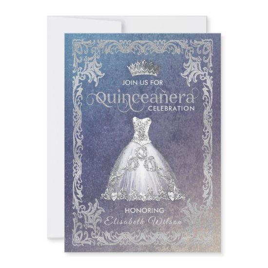 Vintage luxury sparkling dress tiara Quinceañera