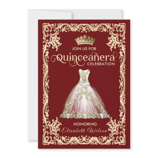 Vintage luxury sparkling dress tiara Quinceañera