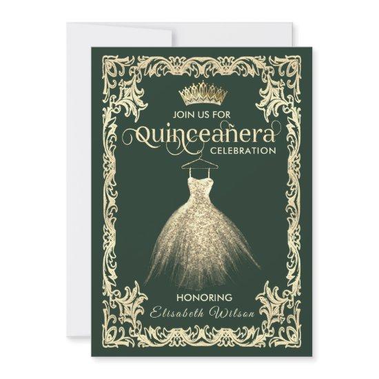 Vintage luxury sparkling dress tiara Quinceañera