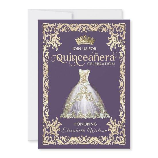 Vintage luxury sparkling dress tiara Quinceañera