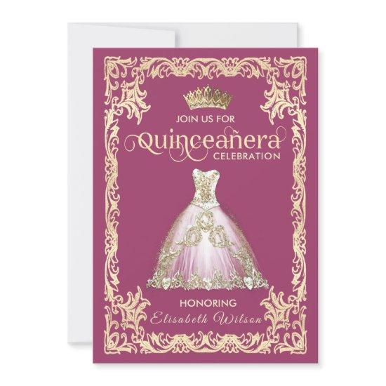 Vintage luxury sparkling dress tiara Quinceañera