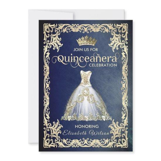 Vintage luxury sparkling dress tiara Quinceañera