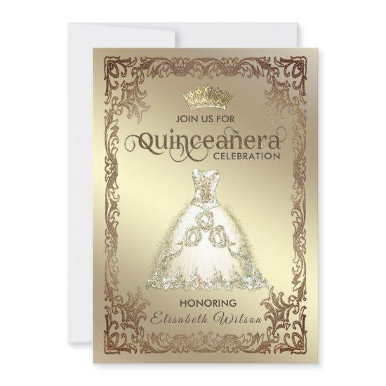 Vintage luxury  sparkling dress tiara Quinceañera