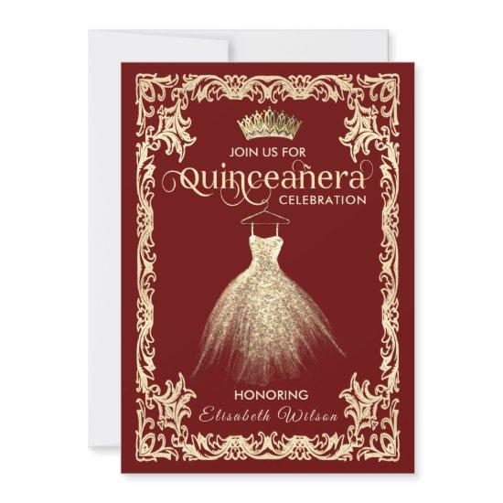 Vintage luxury sparkling dress tiara Quinceañera