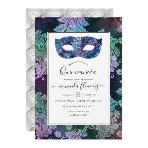 Vintage Masquerade Damask Quinceañera
