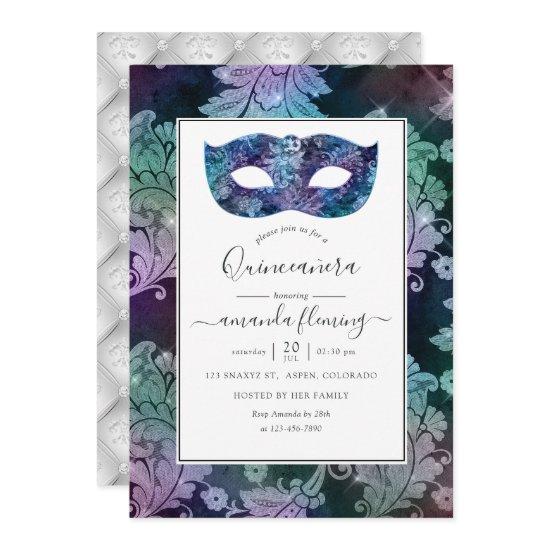 Vintage Masquerade Damask Quinceañera