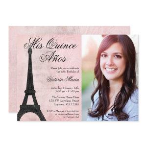 Vintage Paris Pink Black Sweet 15 Quinceanera