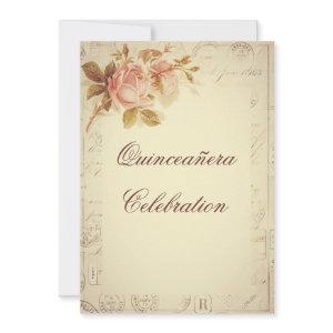 Vintage Paris Postmarks Chic Roses Quinceañera