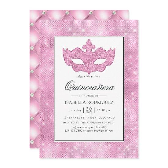 Vintage Pink Masquerade Quinceañera